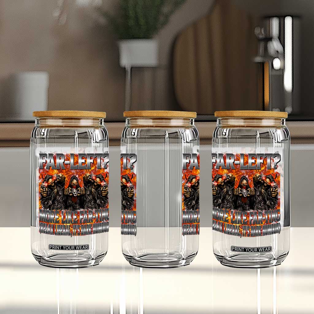 Funny Hard Skeleton Meme Bootleg Glass Can Far Left? More Like Farting TS10 Print Your Wear