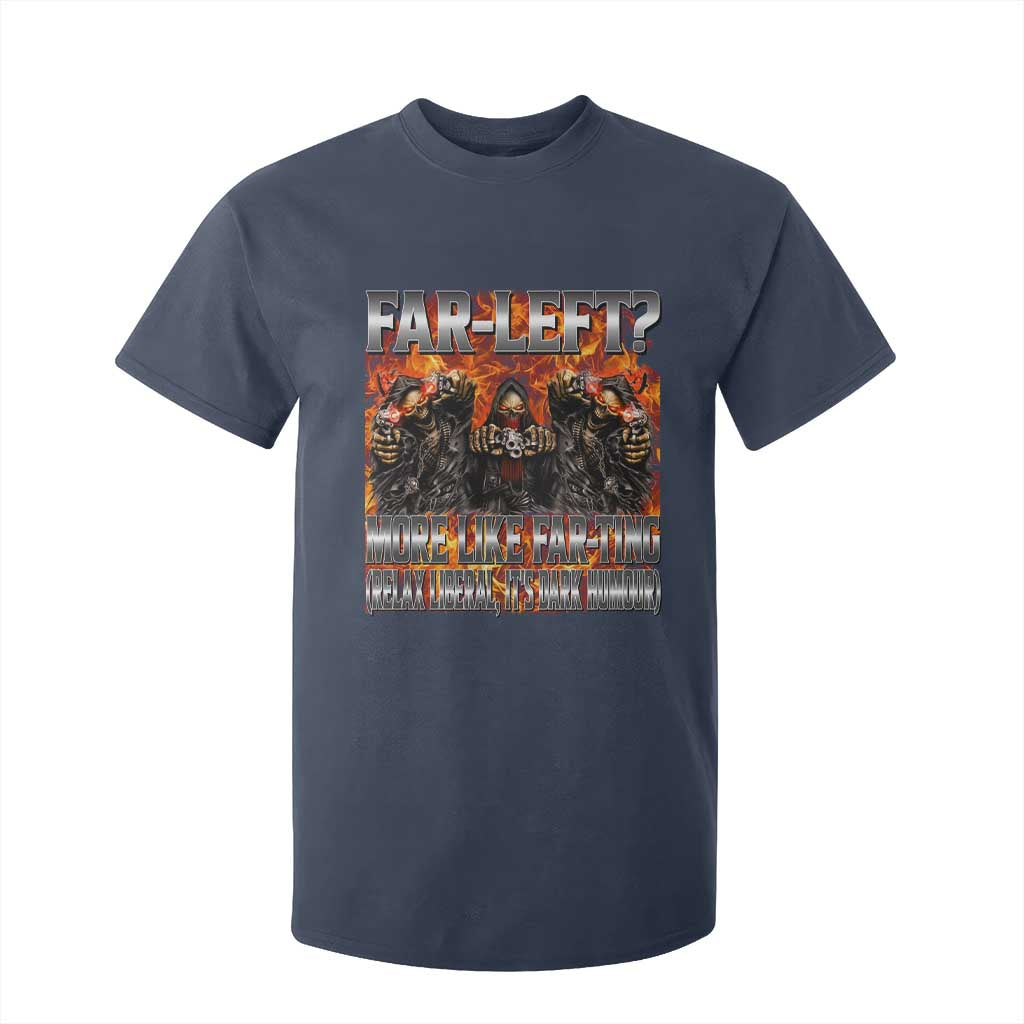 Funny Hard Skeleton Meme Bootleg T Shirt For Kid Far Left? More Like Farting TS10 Navy Print Your Wear