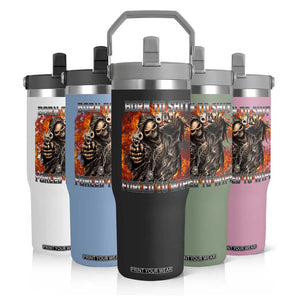 Funny Evil Skeleton Meme Flip Straw Tumbler Born to Shit Forced to Wipe TS10 Print Your Wear