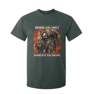 Funny Evil Skeleton Meme T Shirt For Kid Born to Shit Forced to Wipe TS10 Dark Forest Green Print Your Wear