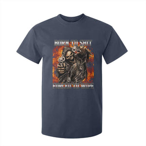 Funny Evil Skeleton Meme T Shirt For Kid Born to Shit Forced to Wipe TS10 Navy Print Your Wear