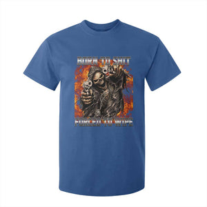 Funny Evil Skeleton Meme T Shirt For Kid Born to Shit Forced to Wipe TS10 Royal Blue Print Your Wear