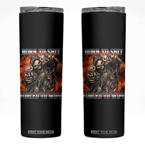 Funny Evil Skeleton Meme Skinny Tumbler Born to Shit Forced to Wipe TS10 Black Print Your Wear