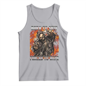 Funny Evil Skeleton Meme Tank Top Born to Shit Forced to Wipe TS10 Athletic Heather Print Your Wear