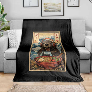 Cute Kawaii Gamer Groundhog Throw Blanket Funny Japanese Ramen Anime Otaku Fan Gift TS10 Print Your Wear