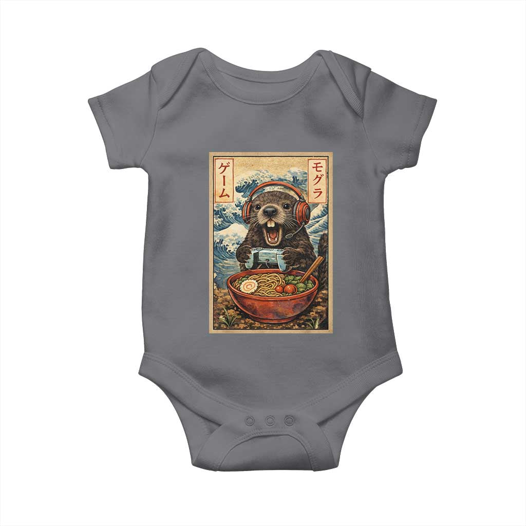 Cute Kawaii Gamer Groundhog Baby Onesie Funny Japanese Ramen Anime Otaku Fan Gift TS10 Charcoal Print Your Wear