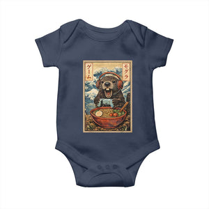 Cute Kawaii Gamer Groundhog Baby Onesie Funny Japanese Ramen Anime Otaku Fan Gift TS10 Navy Print Your Wear