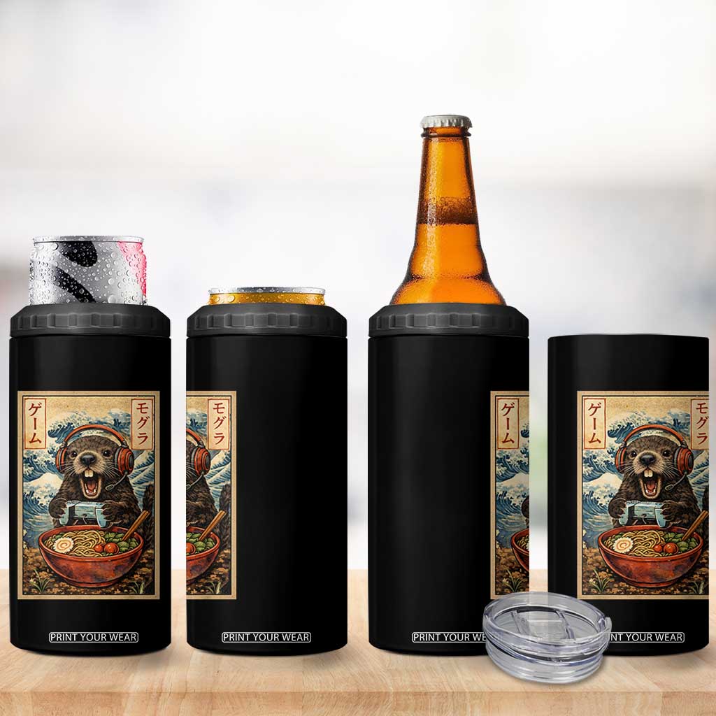 Cute Kawaii Gamer Groundhog 4 in 1 Can Cooler Tumbler Funny Japanese Ramen Anime Otaku Fan Gift TS10 Print Your Wear