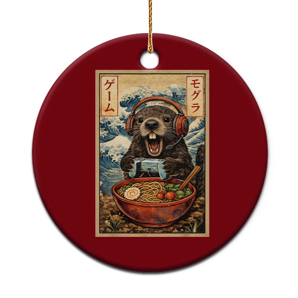 Cute Kawaii Gamer Groundhog Ceramic Ornament Funny Japanese Ramen Anime Otaku Fan Gift TS10 1pc Red Print Your Wear