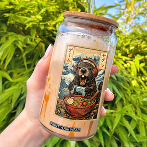 Cute Kawaii Gamer Groundhog Glass Can Funny Japanese Ramen Anime Otaku Fan Gift TS10 Black Print Your Wear