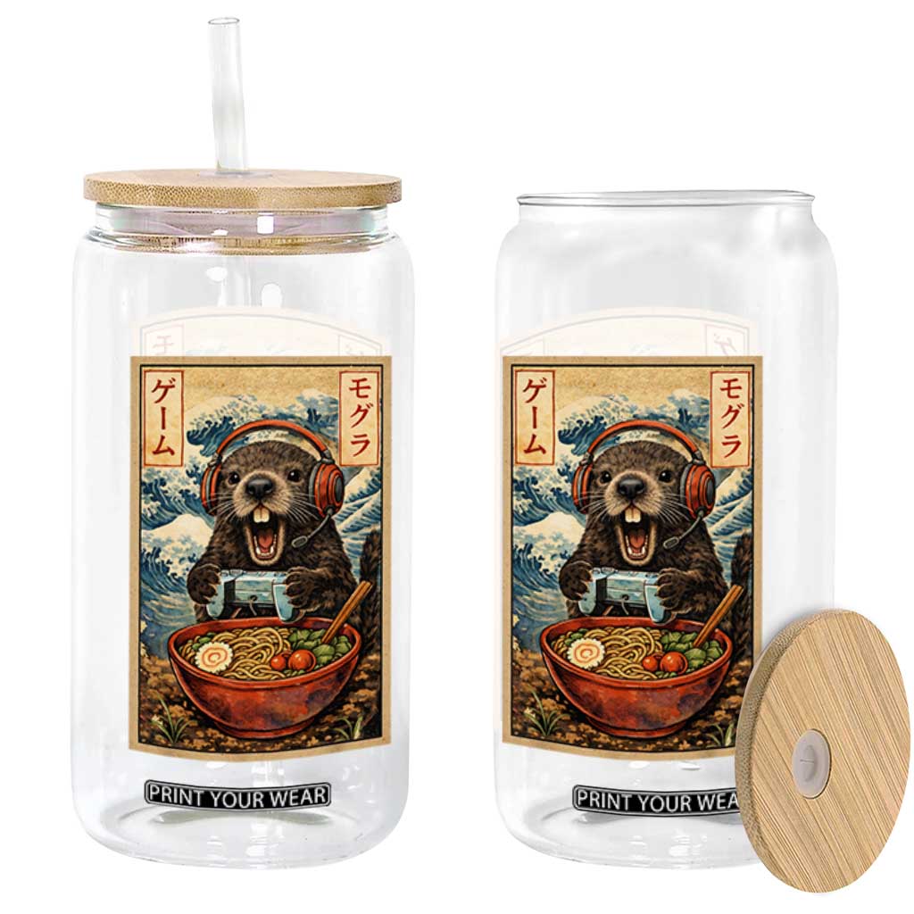 Cute Kawaii Gamer Groundhog Glass Can Funny Japanese Ramen Anime Otaku Fan Gift TS10 Print Your Wear
