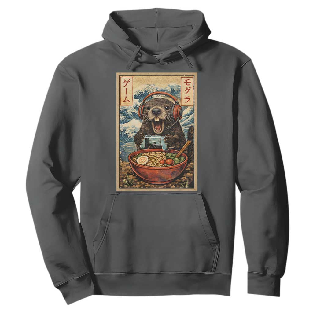 Cute Kawaii Gamer Groundhog Hoodie Funny Japanese Ramen Anime Otaku Fan Gift TS10 Dark Heather Print Your Wear