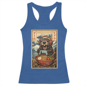 Cute Kawaii Gamer Groundhog Racerback Tank Top Funny Japanese Ramen Anime Otaku Fan Gift TS10 Royal Blue Print Your Wear