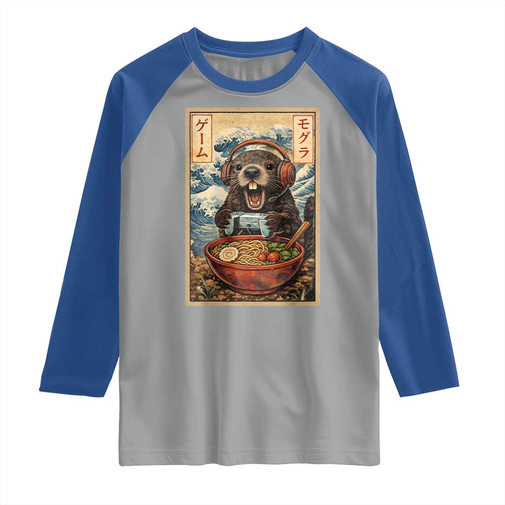 Cute Kawaii Gamer Groundhog Raglan Shirt Funny Japanese Ramen Anime Otaku Fan Gift TS10 Sport Gray Royal Print Your Wear
