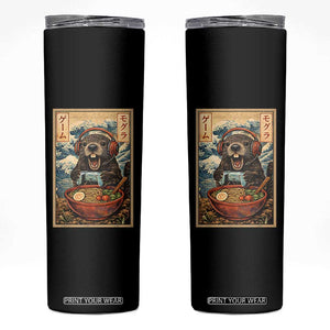 Cute Kawaii Gamer Groundhog Skinny Tumbler Funny Japanese Ramen Anime Otaku Fan Gift TS10 Black Print Your Wear