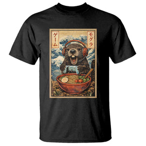 Cute Kawaii Gamer Groundhog T Shirt Funny Japanese Ramen Anime Otaku Fan Gift TS10 Black Print Your Wear