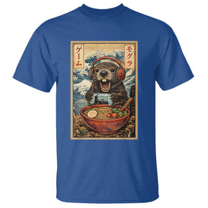 Cute Kawaii Gamer Groundhog T Shirt Funny Japanese Ramen Anime Otaku Fan Gift TS10 Royal Blue Print Your Wear