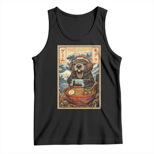 Cute Kawaii Gamer Groundhog Tank Top Funny Japanese Ramen Anime Otaku Fan Gift TS10 Black Print Your Wear