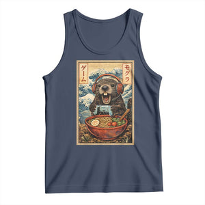 Cute Kawaii Gamer Groundhog Tank Top Funny Japanese Ramen Anime Otaku Fan Gift TS10 Navy Print Your Wear
