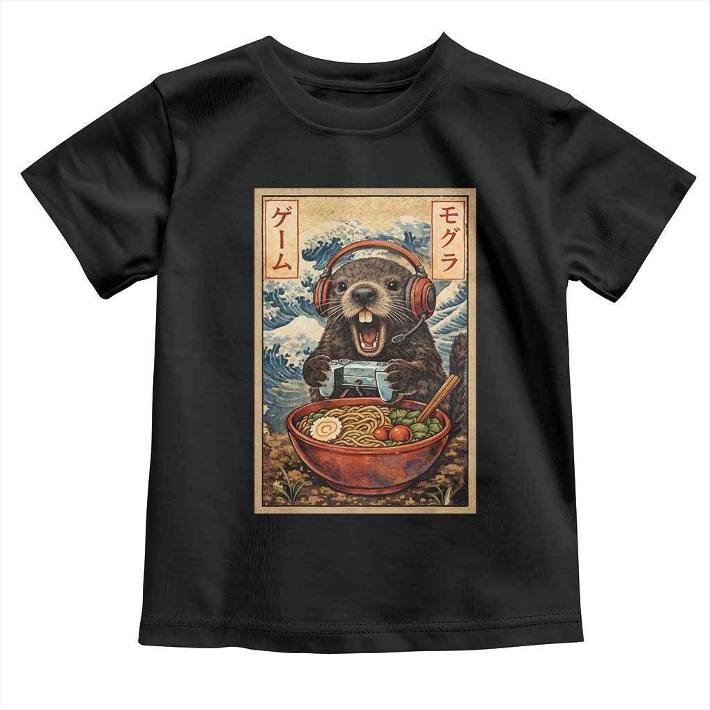 Cute Kawaii Gamer Groundhog Toddler T Shirt Funny Japanese Ramen Anime Otaku Fan Gift TS10 Black Print Your Wear