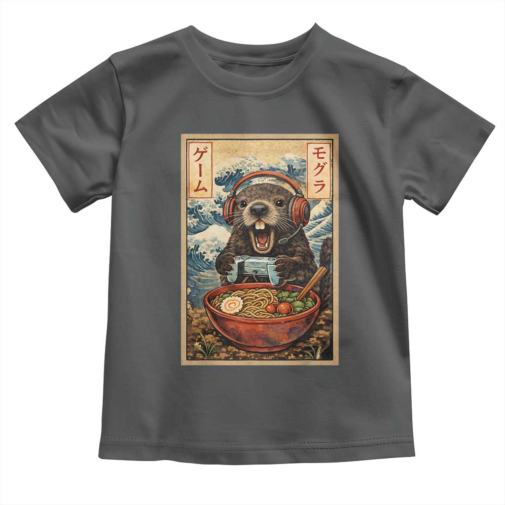 Cute Kawaii Gamer Groundhog Toddler T Shirt Funny Japanese Ramen Anime Otaku Fan Gift TS10 Dark Heather Print Your Wear
