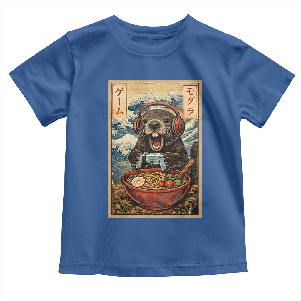 Cute Kawaii Gamer Groundhog Toddler T Shirt Funny Japanese Ramen Anime Otaku Fan Gift TS10 Royal Blue Print Your Wear