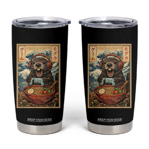 Cute Kawaii Gamer Groundhog Tumbler Cup Funny Japanese Ramen Anime Otaku Fan Gift TS10 Black Print Your Wear