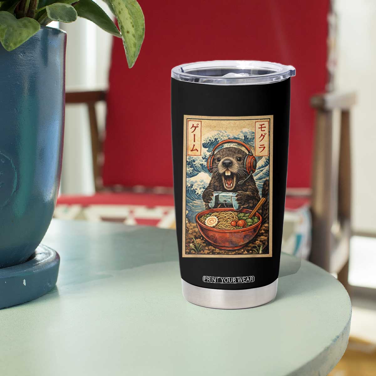 Cute Kawaii Gamer Groundhog Tumbler Cup Funny Japanese Ramen Anime Otaku Fan Gift TS10 Print Your Wear