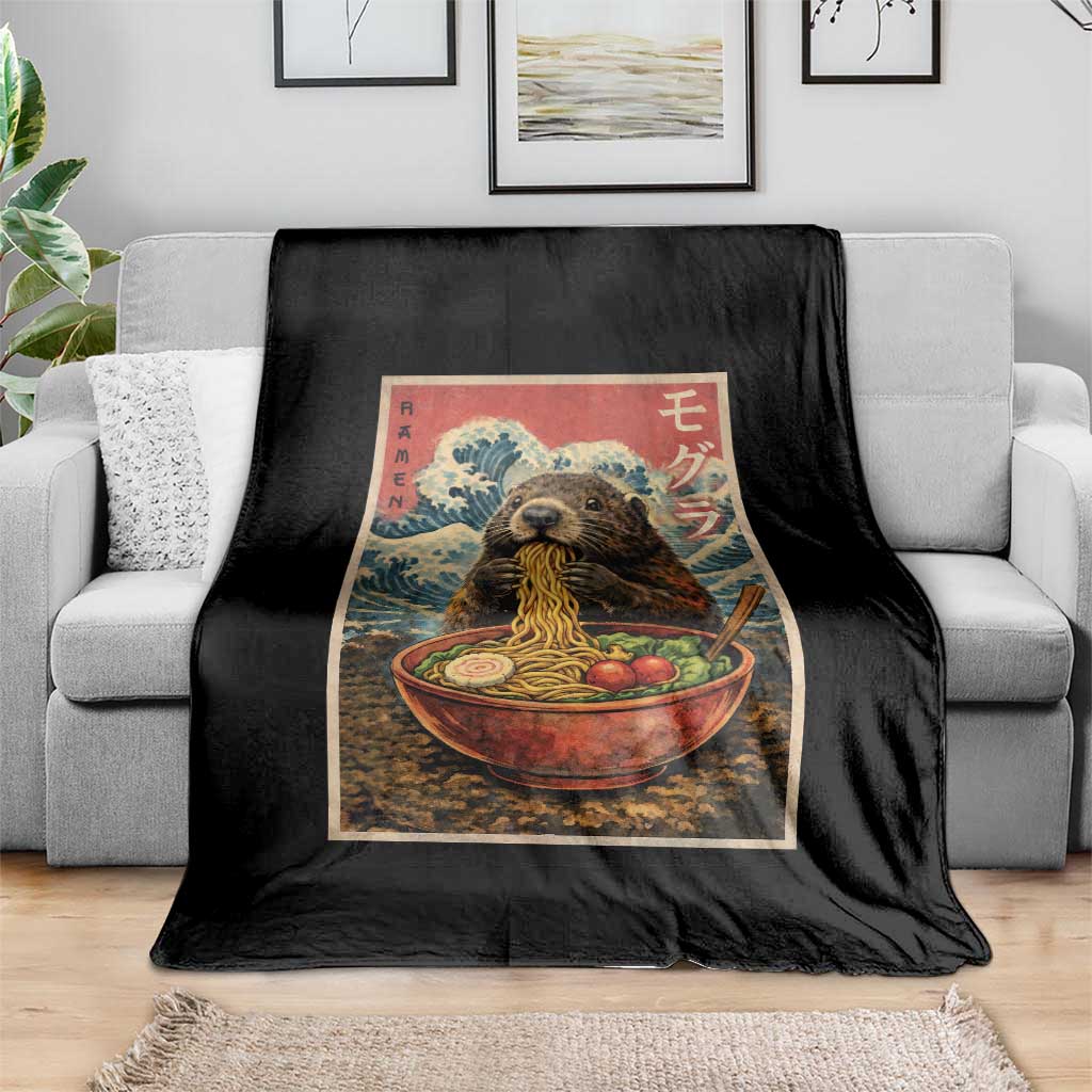 Japanese Groundhog Ramen Noodles Throw Blanket Funny Kawaii Anime TS10 Print Your Wear