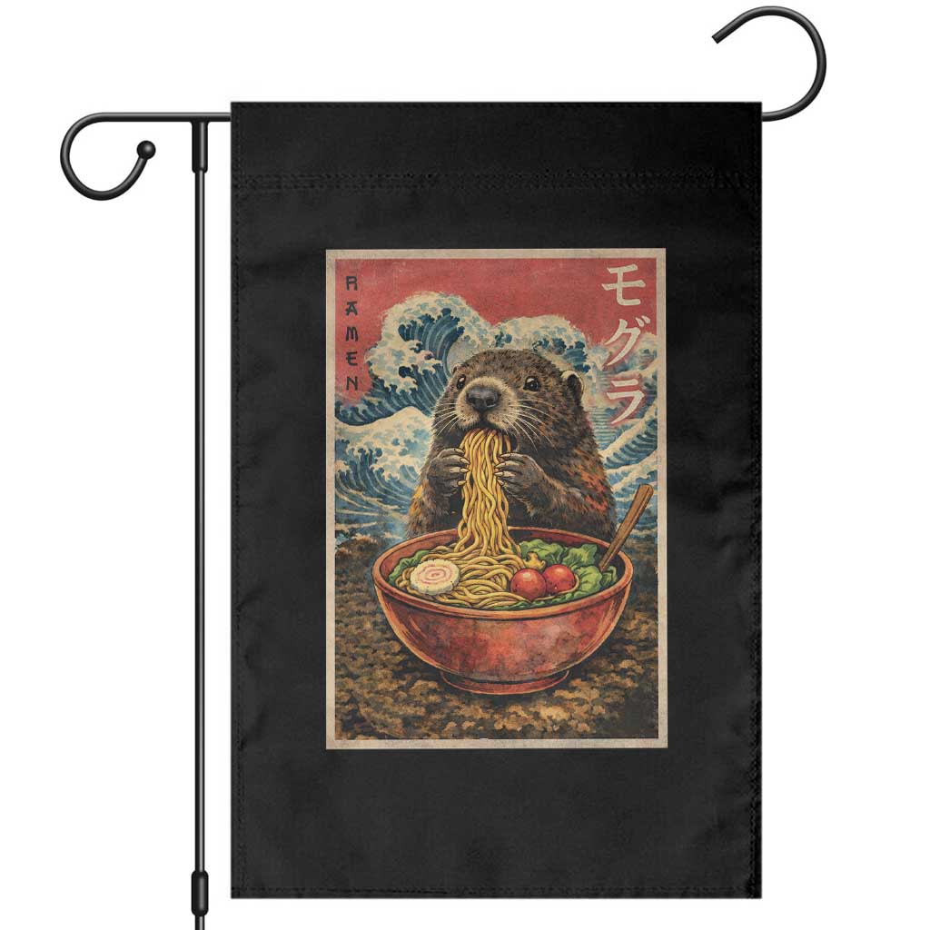 Japanese Groundhog Ramen Noodles Garden Flag Funny Kawaii Anime TS10 Black Print Your Wear