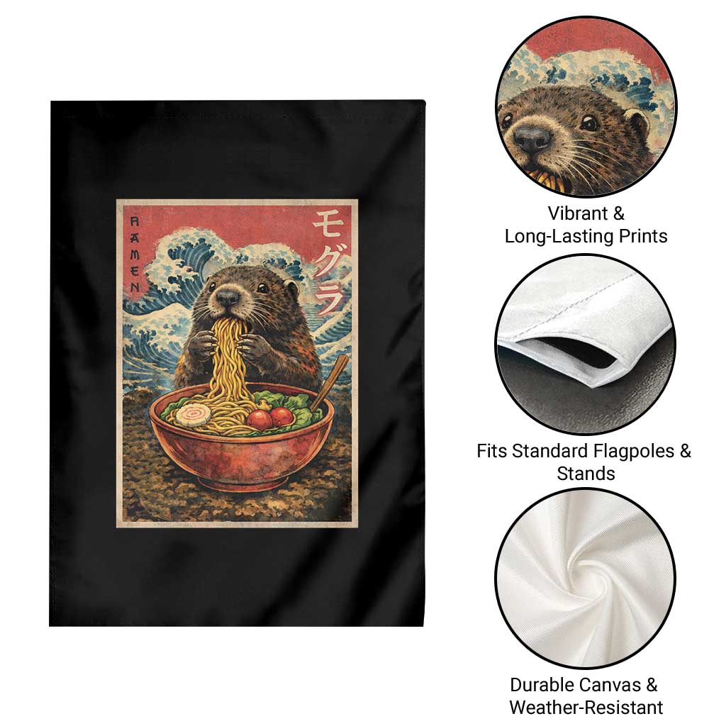 Japanese Groundhog Ramen Noodles Garden Flag Funny Kawaii Anime TS10 Print Your Wear