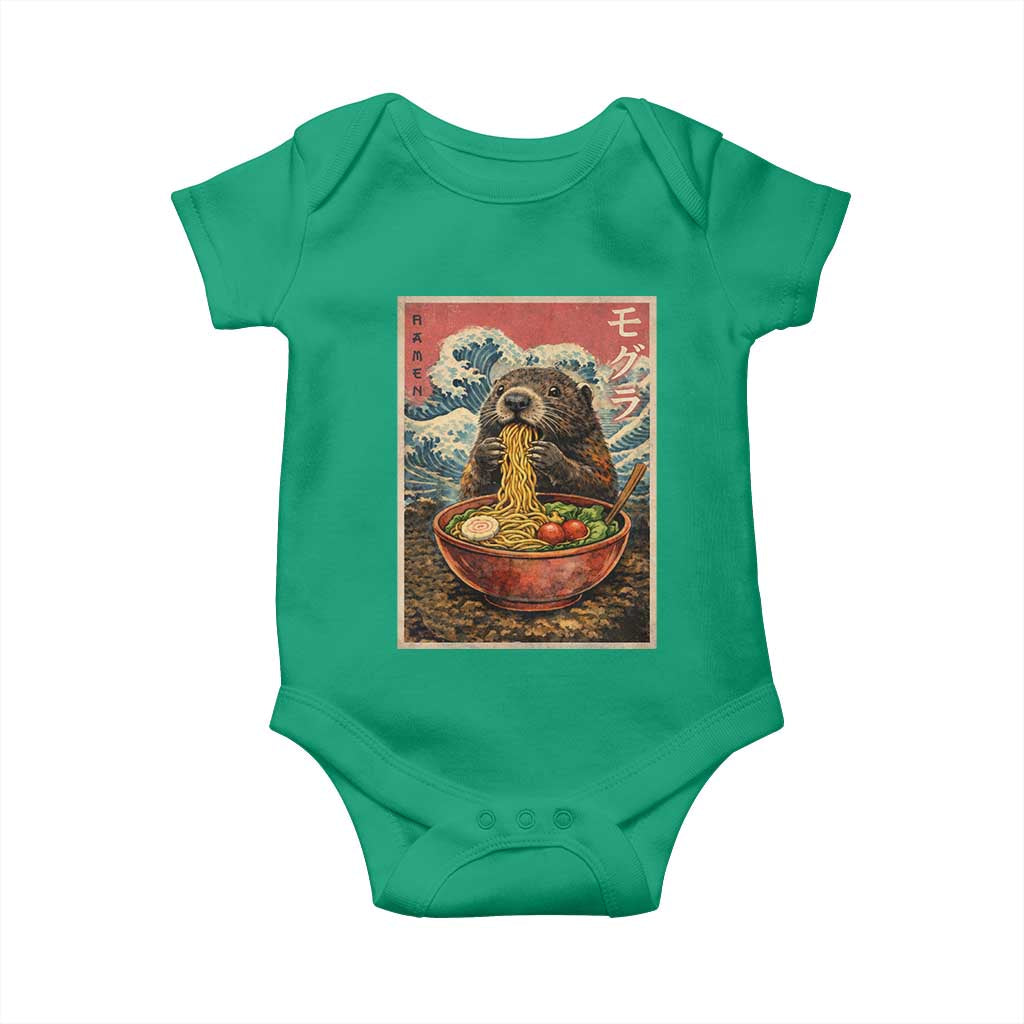 Japanese Groundhog Ramen Noodles Baby Onesie Funny Kawaii Anime TS10 Irish Green Print Your Wear