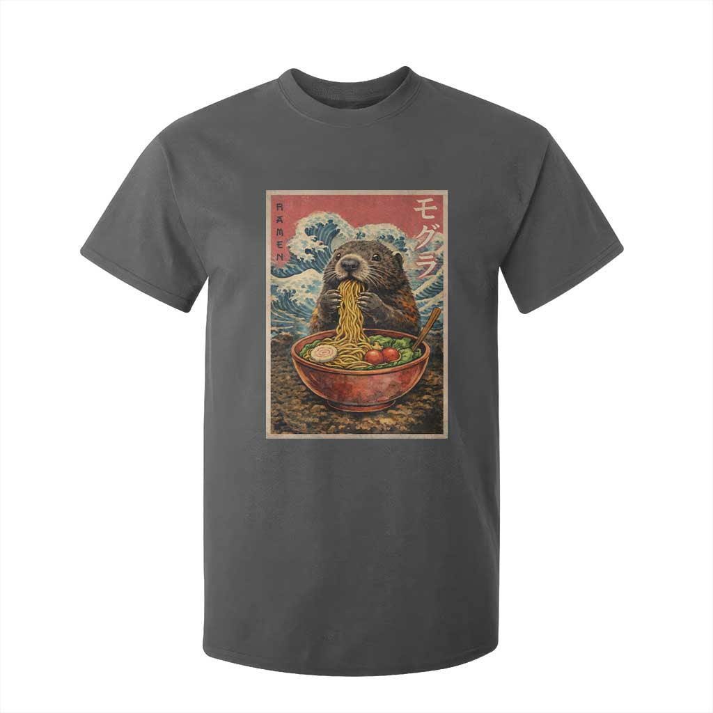 Japanese Groundhog Ramen Noodles T Shirt For Kid Funny Kawaii Anime TS10 Dark Heather Print Your Wear