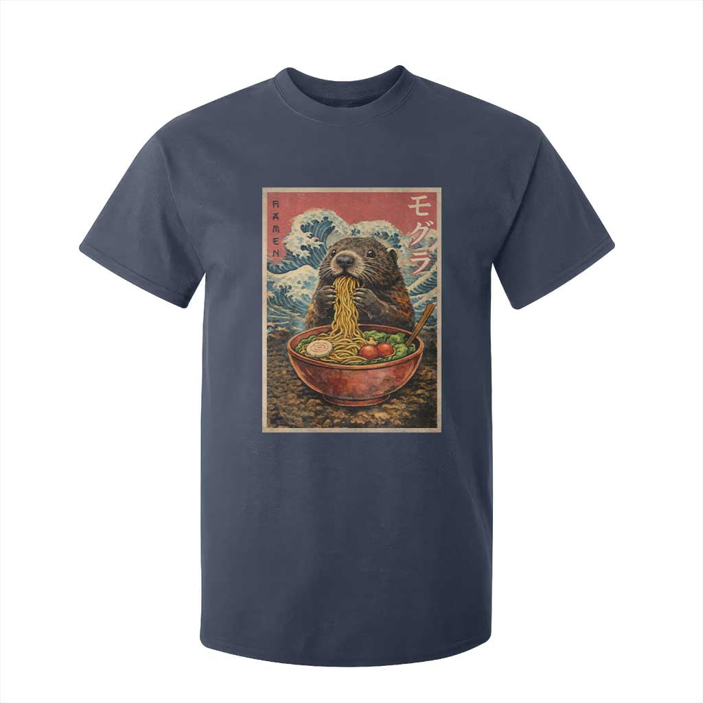 Japanese Groundhog Ramen Noodles T Shirt For Kid Funny Kawaii Anime TS10 Navy Print Your Wear