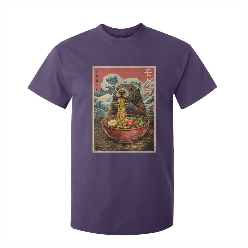Japanese Groundhog Ramen Noodles T Shirt For Kid Funny Kawaii Anime TS10 Purple Print Your Wear