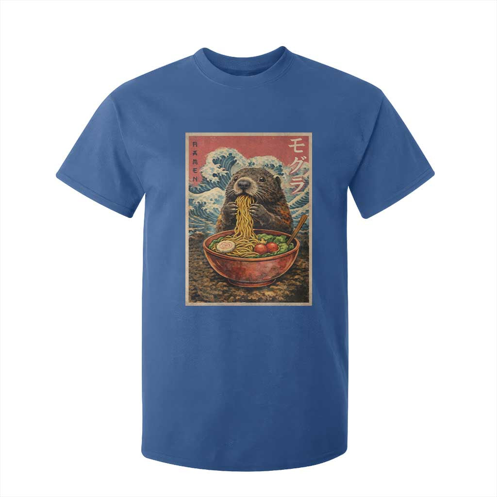 Japanese Groundhog Ramen Noodles T Shirt For Kid Funny Kawaii Anime TS10 Royal Blue Print Your Wear
