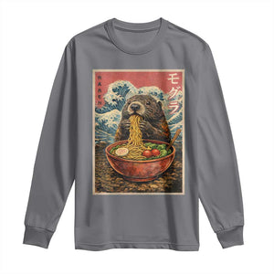 Japanese Groundhog Ramen Noodles Long Sleeve Shirt Funny Kawaii Anime TS10 Charcoal Print Your Wear