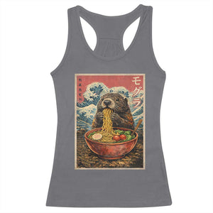 Japanese Groundhog Ramen Noodles Racerback Tank Top Funny Kawaii Anime TS10 Charcoal Print Your Wear