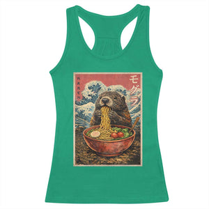 Japanese Groundhog Ramen Noodles Racerback Tank Top Funny Kawaii Anime TS10 Irish Green Print Your Wear