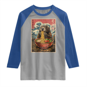 Japanese Groundhog Ramen Noodles Raglan Shirt Funny Kawaii Anime TS10 Sport Gray Royal Print Your Wear
