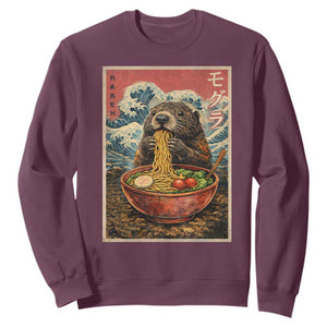 Japanese Groundhog Ramen Noodles Sweatshirt Funny Kawaii Anime TS10 Maroon Print Your Wear