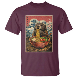 Japanese Groundhog Ramen Noodles T Shirt Funny Kawaii Anime TS10 Maroon Print Your Wear