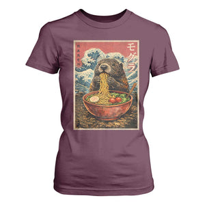 Japanese Groundhog Ramen Noodles T Shirt For Women Funny Kawaii Anime TS10 Maroon Print Your Wear