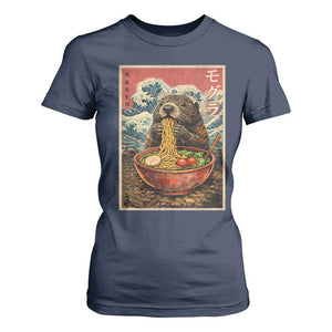 Japanese Groundhog Ramen Noodles T Shirt For Women Funny Kawaii Anime TS10 Navy Print Your Wear
