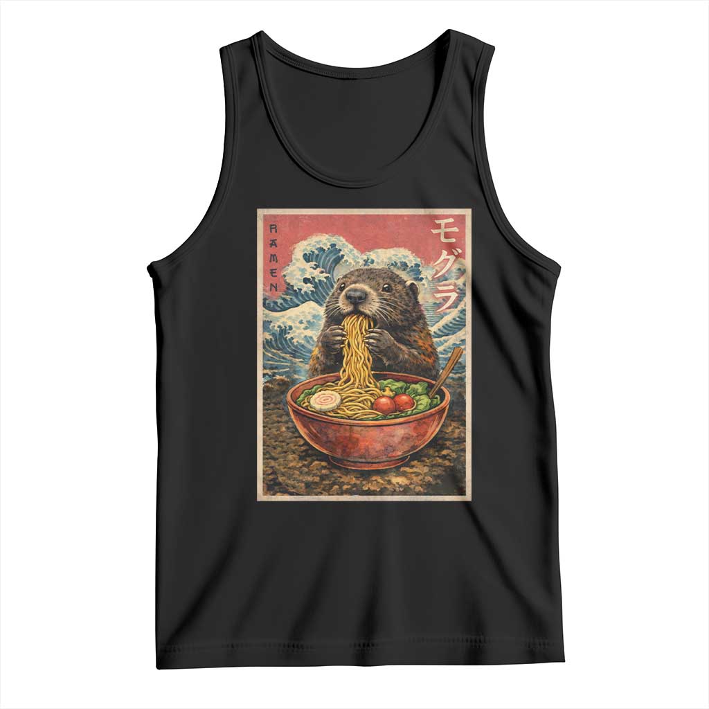 Japanese Groundhog Ramen Noodles Tank Top Funny Kawaii Anime TS10 Black Print Your Wear