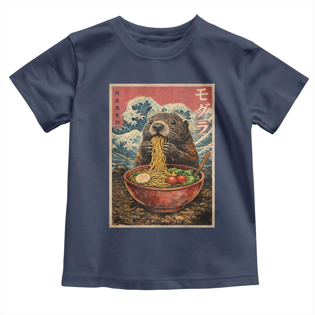 Japanese Groundhog Ramen Noodles Toddler T Shirt Funny Kawaii Anime TS10 Navy Print Your Wear