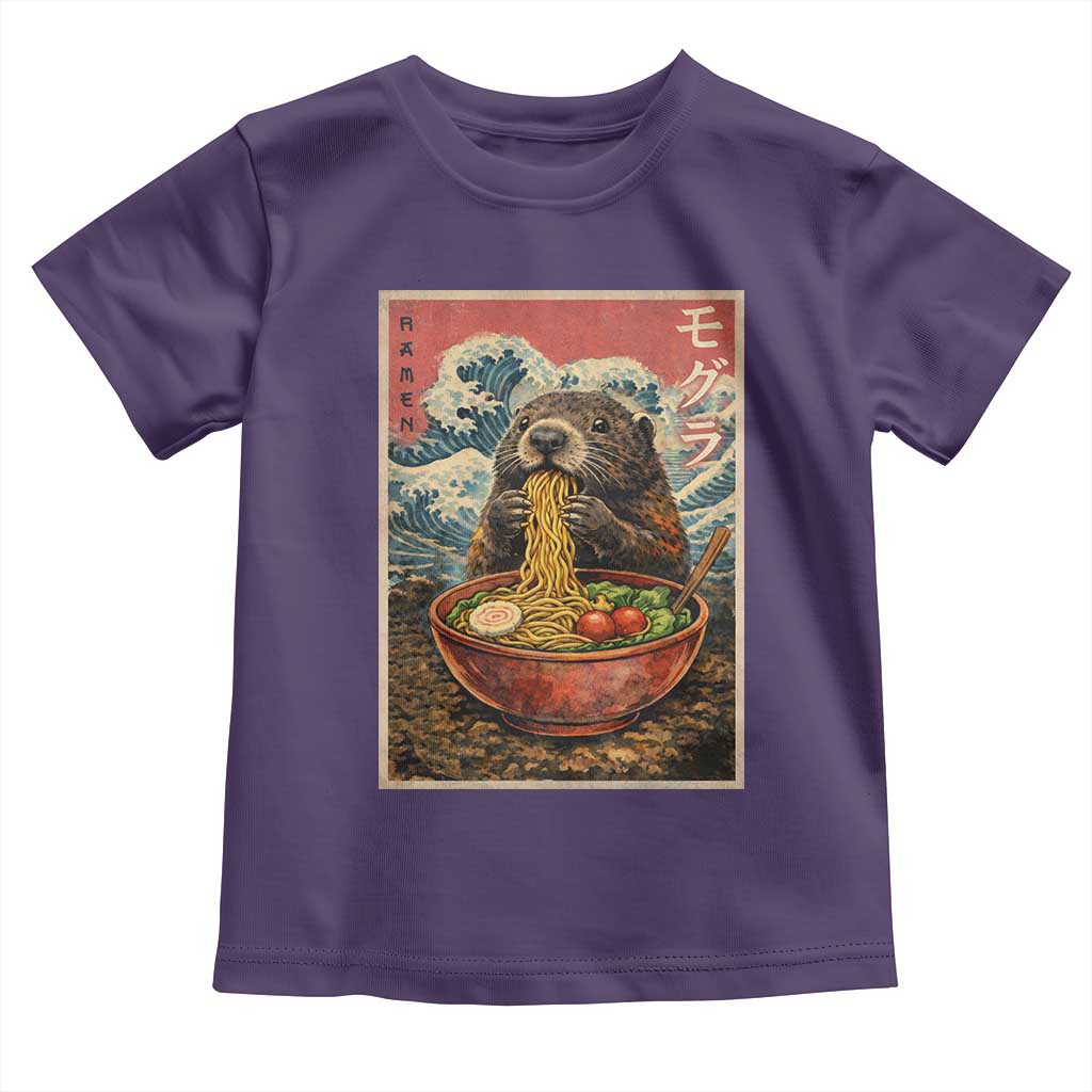 Japanese Groundhog Ramen Noodles Toddler T Shirt Funny Kawaii Anime TS10 Purple Print Your Wear