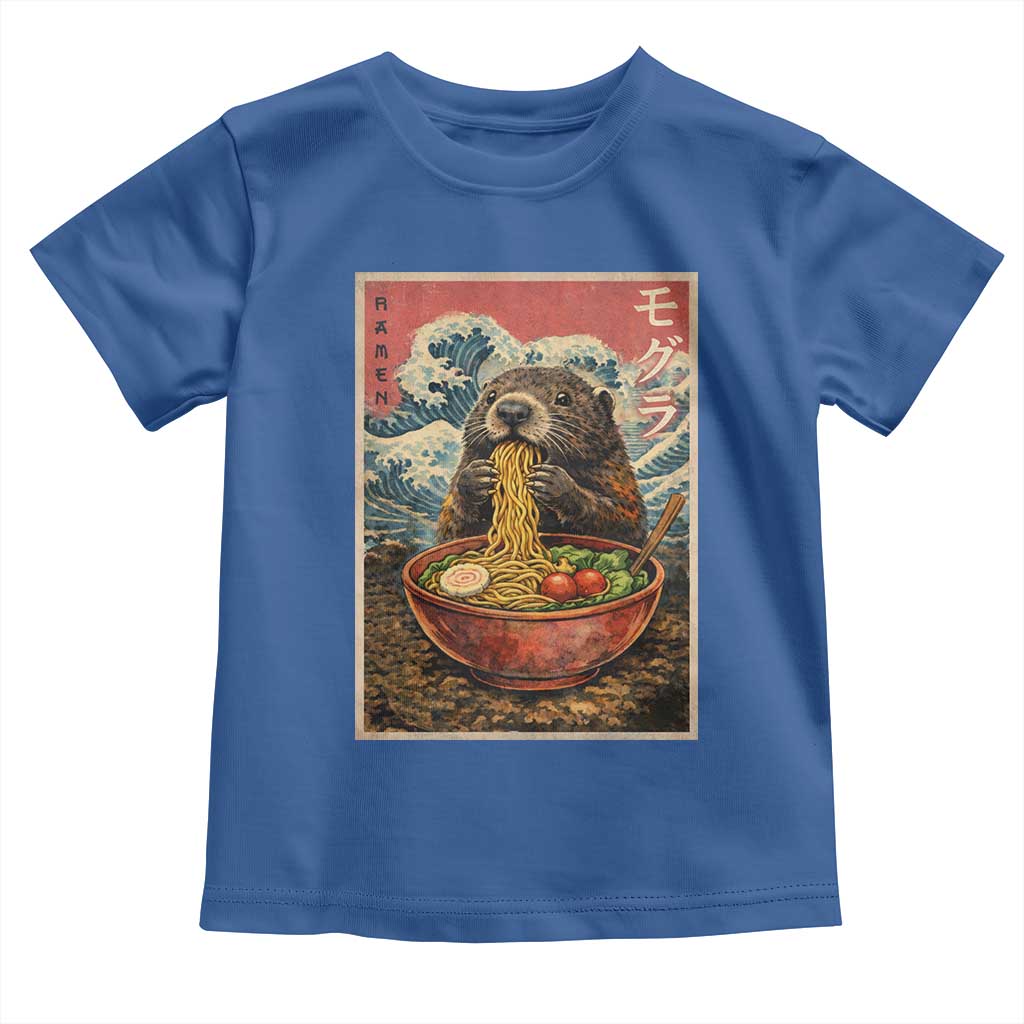 Japanese Groundhog Ramen Noodles Toddler T Shirt Funny Kawaii Anime TS10 Royal Blue Print Your Wear