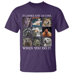 Animals Smoking Cigarettes Meme T Shirt It Looks Just as Cool When You Do It TS10 Purple Print Your Wear