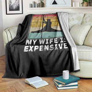 Sarcastic Husband Throw Blanket Retro Mind Your Business My Wife Is Expensive TS10 Print Your Wear